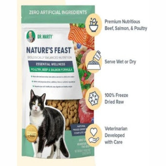Dr. Marty Nature's Feast Poultry, Beef & Salmon Blend Freeze Dried Raw Cat Food