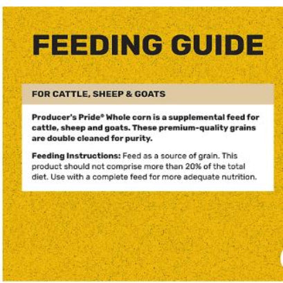 Producer's Pride Whole Corn Grains Cattle Feed, 50 lb. Bag